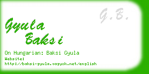 gyula baksi business card